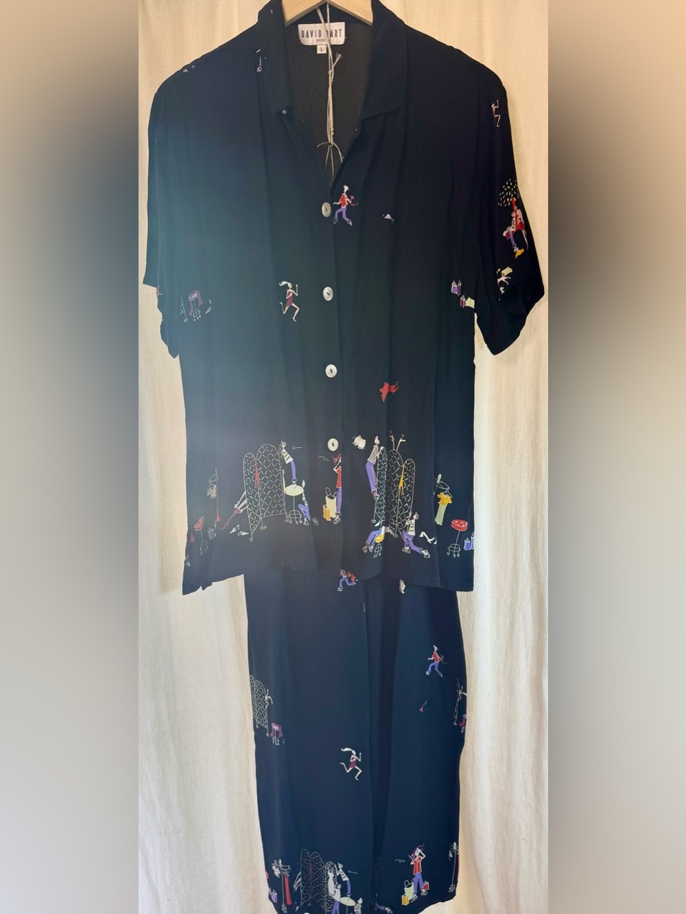 🛍️Black Printed Short-Sleeve Two Piece Casual Set🛍️